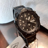 Fossil Bronson Chronograph Black Dial Black Steel Strap Watch for Men - FS5853 Buy Now By Fossil