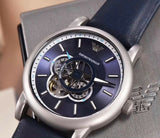 Emporio Armani Luigi Chronograph Blue Dial Black Leather Strap Watch For Men - AR60011 Buy Now By Emporio Armani