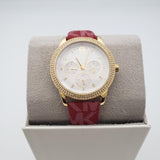 Michael Kors Tibby Multifunction Silver Dial Red Leather Strap Watch For Women - MK2975 Buy Now By Michael Kors