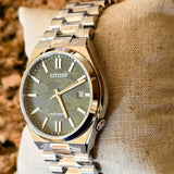 Citizen Tsuyosa Automatic Camouflage Green Dial Silver Steel Strap Watch For Men - NJ0159-86X Buy Now By Citizen