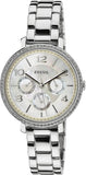 Fossil Jacqueline Multi-Function Mother of Pearl Dial Silver Steel Strap Watch for Women - ES3755 Buy Now By Fossil