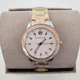 Michael Kors Tibby Three Hand Crystals Silver Dial Two Tone Steel Strap Watch for Women - MK4576 Buy Now By Michael Kors