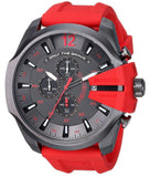 Diesel Mega Chief Chronograph Black Dial Red Silicone Strap Watch For Men - DZ4427 Buy Now By Diesel