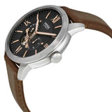 Fossil Townsman Automatic Black Dial Brown Leather Strap Watch for Men - ME3061 Buy Now By Fossil