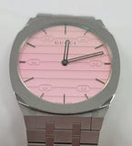 Gucci 25H Quartz Pink Dial Silver Steel Strap Watch for Women - YA163410 Buy Now By Gucci