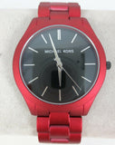 Michael Kors Slim Runway Quartz Black Dial Red Steel Strap Watch for Men - MK8712 Buy Now By Michael Kors