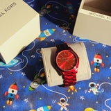 Michael Kors Slim Runway Red Dial Red Steel Strap Watch For Women - MK3895 Buy Now By Michael Kors