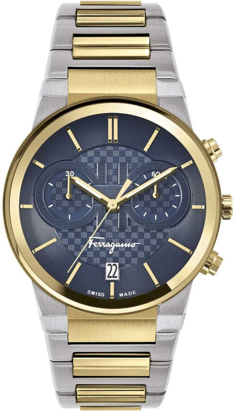 Salvatore Ferragamo Sapphire Chrono Blue Dial Two Tone Steel Strap Watch for Men - SFME00521 Buy Now By Salvatore Ferragamo