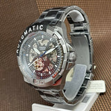 Fossil Bronson Automatic Skeleton Black Dial Grey Steel Strap Watch for Men - ME3218 Buy Now By Fossil