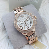 Michael Kors Camille Chronograph White Dial Rose Gold Steel Strap Watch For Women - MK6995 Buy Now By Michael Kors