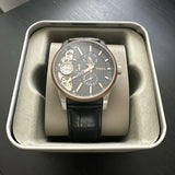 Fossil Twist Multi-Function Chronograph Black Dial Black Leather Strap Watch for Men - ME1099 Buy Now By Fossil