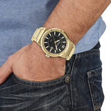 Salvatore Ferragamo F-80 Classic Black Dial Gold Steel Strap Watch for Men - SFHY00821 Buy Now By Salvatore Ferragamo