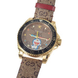 Gucci Dive Doraemon Quartz Brown Dial Brown Leather Strap Watch For Men - YA136335 Buy Now By Gucci