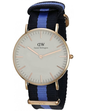 Daniel Wellington Classic Swansea White Dial Two Tone Nylon Strap Watch For Women - 0504DW Buy Now By Daniel Wellington