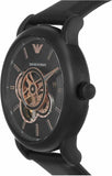Emporio Armani Luigi Automatic Skeleton Black Dial Black Leather Strap Watch For Men - AR60012 Buy Now By Emporio Armani