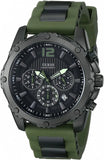 Guess Sport Chronograph Black Dial Green Silicone Strap Watch for Men - W0167G4 Buy Now By Guess