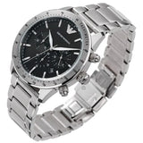 Emporio Armani Mario Chronograph Black Dial Silver Steel Strap Watch For Men - AR11241 Buy Now By Emporio Armani