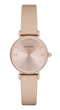 Emporio Armani Gianni T-Bar Quartz Rose Gold Dial Pink Leather Strap Watch For Women - AR11001 Buy Now By Emporio Armani