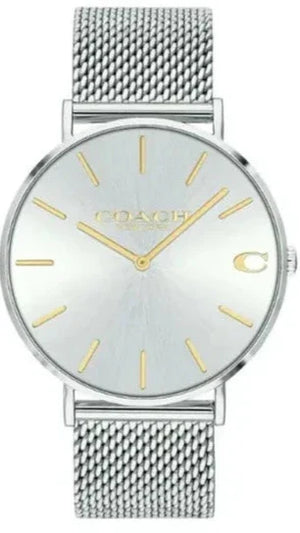 Coach Charles Silver Dial Silver Mesh Bracelet Watch for Men - 14602439 Buy Now By Coach