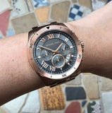 Michael Kors Brecken Chronograph Analog Black Dial Rose Gold Steel Strap Watch For Women - MK8563 Buy Now By Michael Kors