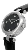 Gucci Diamantissima Quartz Diamonds Black Dial Black Leather Strap Watch for Women - YA141506 Buy Now By Gucci