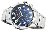 Tommy Hilfiger Trent Chronograph Blue Dial Silver Steel Strap Watch for Men - 1791053 Buy Now By Tommy Hilfiger