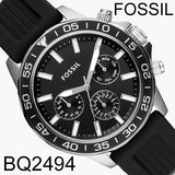 Fossil Bannon Multifunction Black Dial Black Silicone Strap Watch for Men - BQ2494 Buy Now By Fossil