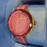 Swarovski Octea Nova Pink Dial Pink Leather Strap Watch for Women - 5650030 Buy Now By Swarovski