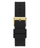 Guess Queen Quartz Gold Dial Black Silicone Strap Watch For Women - GW0536L3 Buy Now By Guess