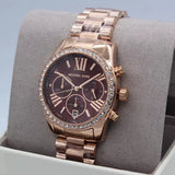 Michael Kors Lexington Chronograph Red Dial Rose Gold Steel Strap Watch For Women - MK7275 Buy Now By Michael Kors