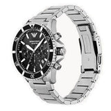 Emporio Armani Diver Chronograph Quartz Black Dial Silver Steel Strap Watch For Men - AR11360 Buy Now By Emporio Armani
