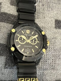 Versace Icon Active Chronograph Gold Dial Black Silicone Strap Watch For Men - VEZ700321 Buy Now By Versace