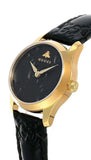 Gucci G Timeless Quartz Black Dial Black Leather Strap Watch For Women - YA126581A Buy Now By Gucci