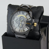 Diesel Mega Chief Chronograph Grey Dial Black Steel Strap Watch For Men - DZ4479 Buy Now By Diesel