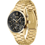 Hugo Boss Champion Black Dial Gold Steel Strap Watch for Men - 1513848 Buy Now By Hugo Boss