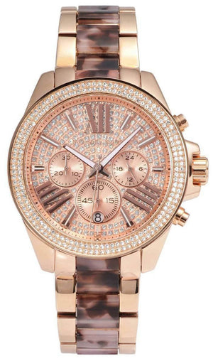 Michael Kors Wren Diamonds Rose Gold Dial Two Tone Steel Strap Watch for Women - MK6159 Buy Now By Michael Kors
