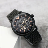 Emporio Armani Automatic Multifunction Black Dial Black Mesh Bracelet Watch For Men - AR60025 Buy Now By Emporio Armani
