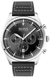 Hugo Boss Pioneer Chronograph Black Dial Black Leather Strap Watch For Men - 1513708 Buy Now By Hugo Boss