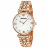 Emporio Armani Mother of Pearl Dial Rose Gold Steel Strap Watch For Women - AR11110 Buy Now By Emporio Armani