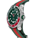 Gucci Dive Quartz Green Dial Two Tone NATO Strap Watch For Men - YA136339 Buy Now By Gucci