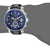 Guess Pinnacle Chronograph Quartz Blue Dial Black Leather Strap Watch For Men - W0673G4 Buy Now By Guess
