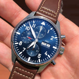 IWC Pilot’s Watch Chronograph Edition “Le Petit Prince” Blue Dial Brown Leather Strap Watch for Men - IW377714 Buy Now By IWC