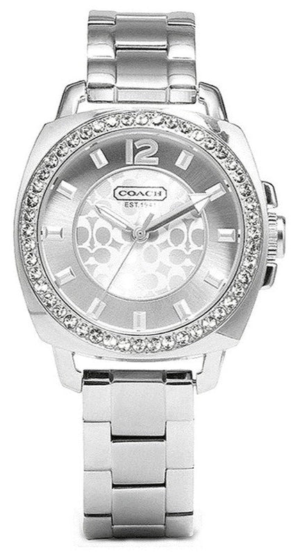 Coach Mini Boyfriend Diamonds Silver Dial Silver Steel Strap Watch for Women - 14501699 Buy Now By Coach