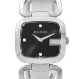 Gucci G Gucci Diamonds Black Dial Silver Steel Strap Watch For Women - YA125406 Buy Now By Gucci