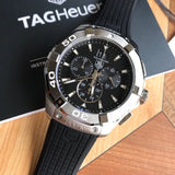 Tag Heuer Aquaracer Chronograph Black Dial Black Rubber Strap Watch for Men - CAY1110.FT6041 Buy Now By Tag Heuer