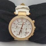 Michael Kors Parker White Diamonds Dial White Leather Strap Watch for Women - MK2281 Buy Now By Michael Kors
