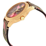 Gucci G Timeless Floral Brown Dial Brown Leather Strap Watch For Women - YA1264038 Buy Now By Gucci