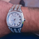 Bulova Phantom Swarovski Crystal Pave Silver Dial Silver Steel Strap Watch for Men - 98B296 Buy Now By Bulova