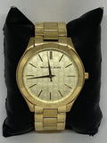 Michael Kors Slim Runway Gold Dial Gold Steel Strap Watch for Women - MK3335 Buy Now By Michael Kors