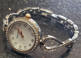 Bulova Crystals Mother of Pearl Dial Two Tone Steel Strap Watch for Women - 98X108 Buy Now By Bulova